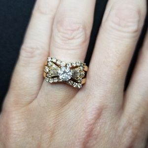 Antique heirloom engagement wedding ring set